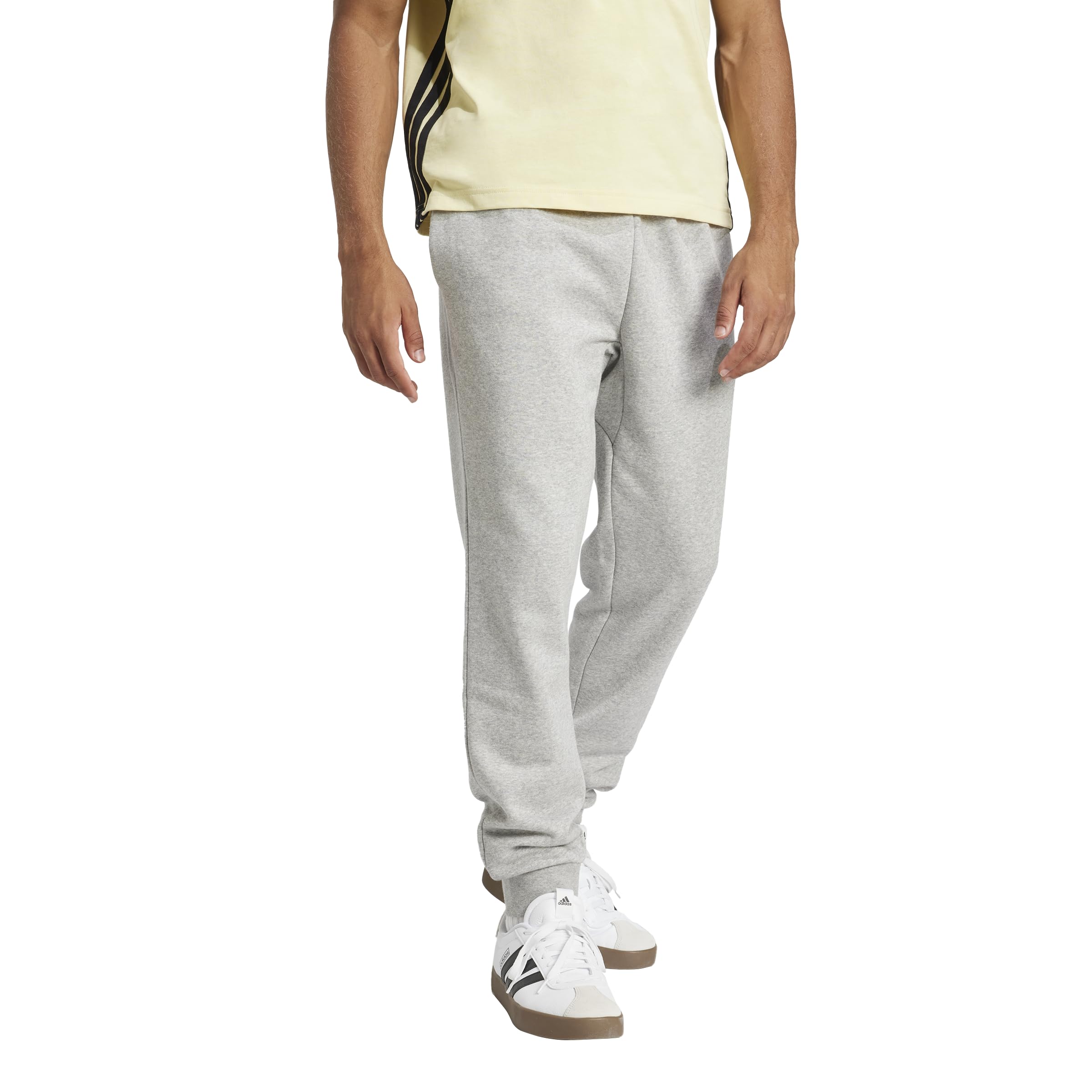 adidas Essentials Feel Cozy - Pantalones de chándal para Hombre, Gris Jaspeado/Negro, S Alto