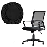 Runseaway One Stretch Office Chair Cover, Universal Elastic Computer Desk Seat Slipcover, Washable Removable Protective Cover for Rotating Swivel Chair, Anti-Dust(Black)