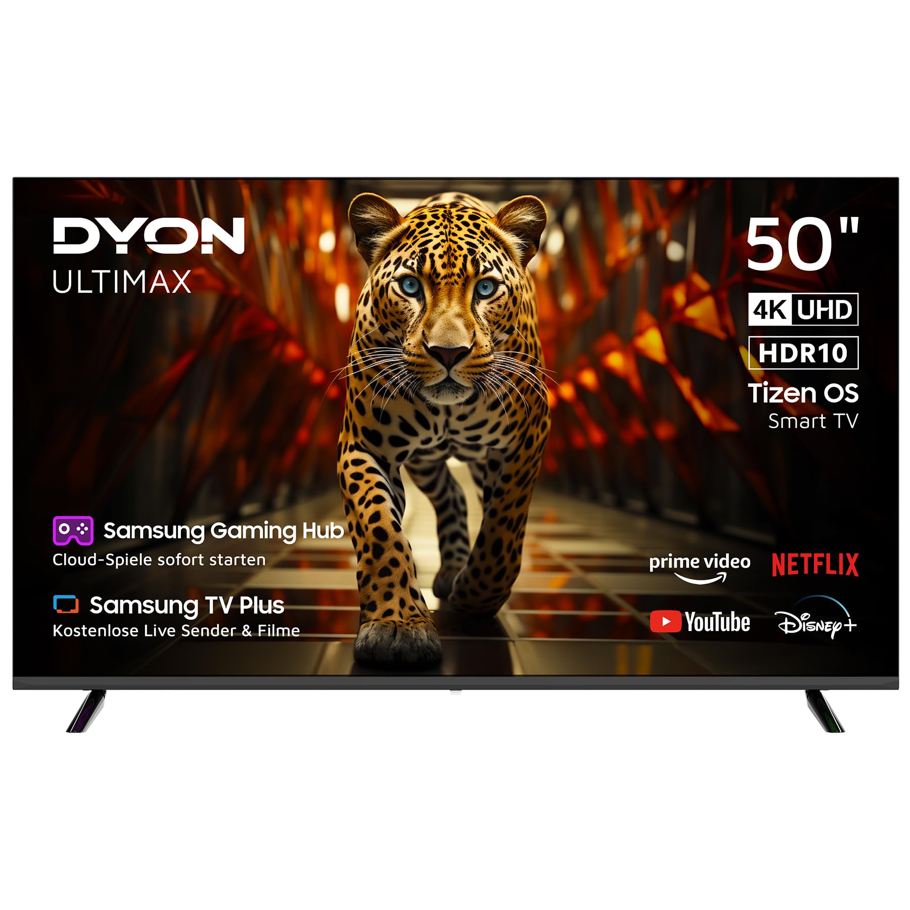 DYON ULTIMAX 50U-TI – 50 Zoll (126 cm) 4K Ultra-HD Smart TV mit Tizen OS, Triple Tuner (DVB-C/-S2/-T2), Smart & Gaming Hub, Prime Video, Netflix, Disney+ [2025]