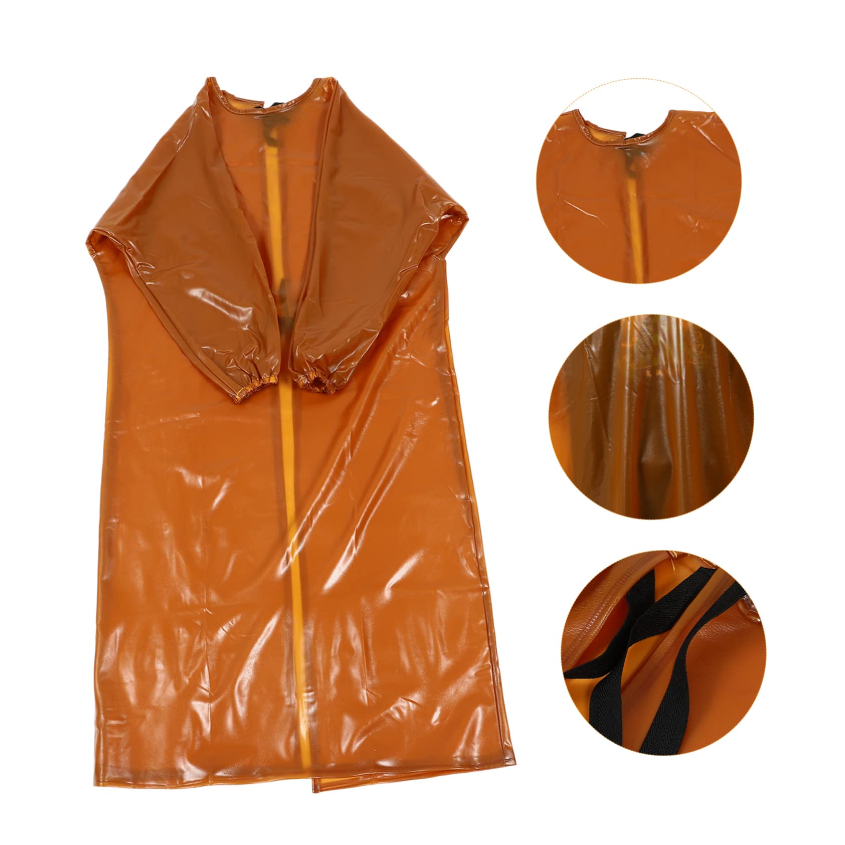 LIFKOME PVC Overall mit Spritzwassergeschütztem Design und Elastischen Bündchen Geeignet für Stein und Lebensmittelfabriken Gelb Einfaches und Robustes Arbeitsschutzkleid