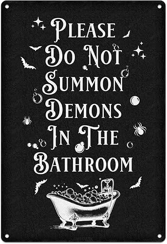 Miniatura 10 de Decoraciones de Halloween, letreros de metal divertidos, póster de arte retro, decoración del día de todos los santos para el hogar, cocina, Letrero