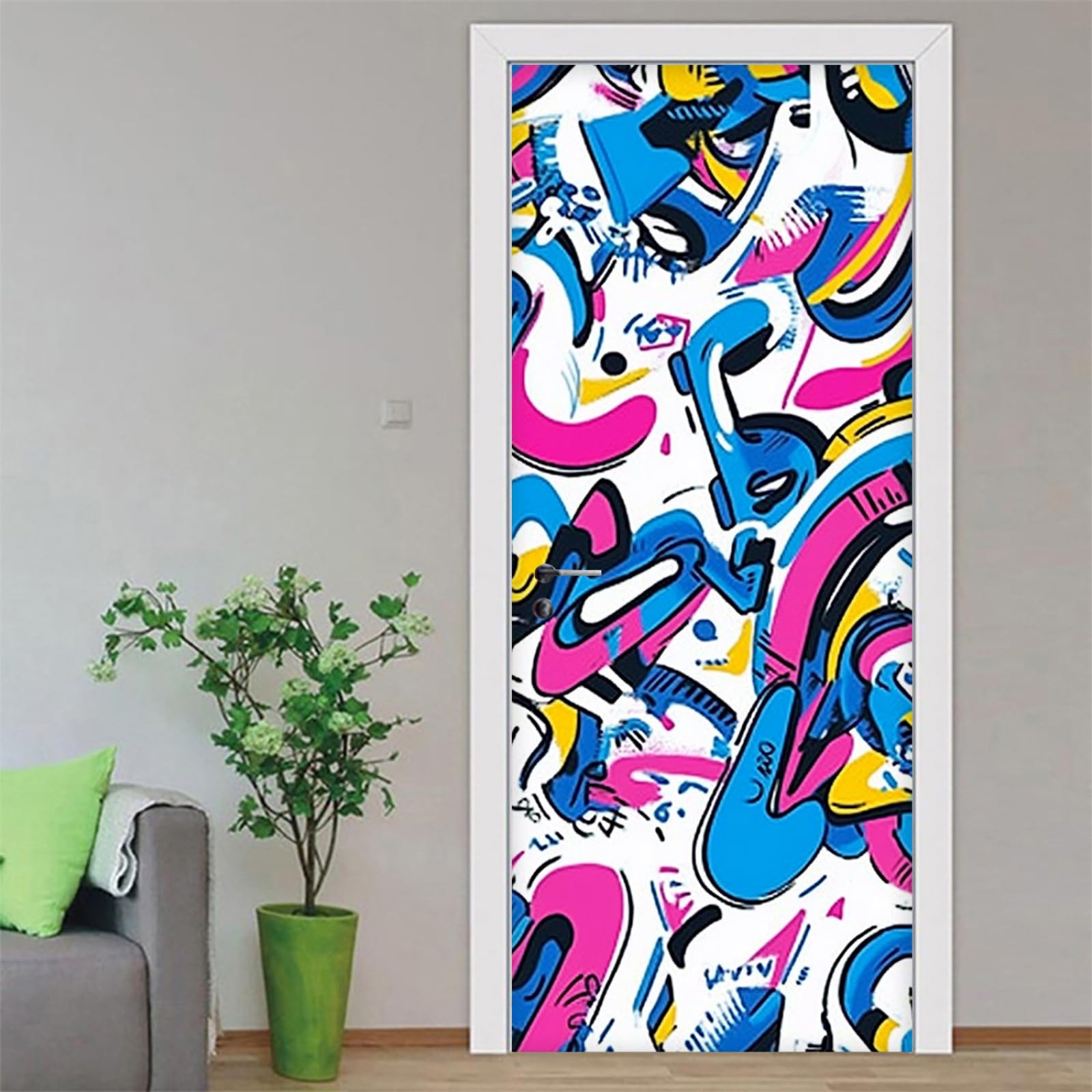 Autocollants peinture muraux adhésifs amovibles déco maison salon lot de 2