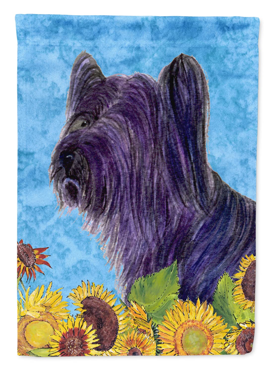 Skye Terrier pavillon en toile grand format pour décorer votre entrée de maison fleurie