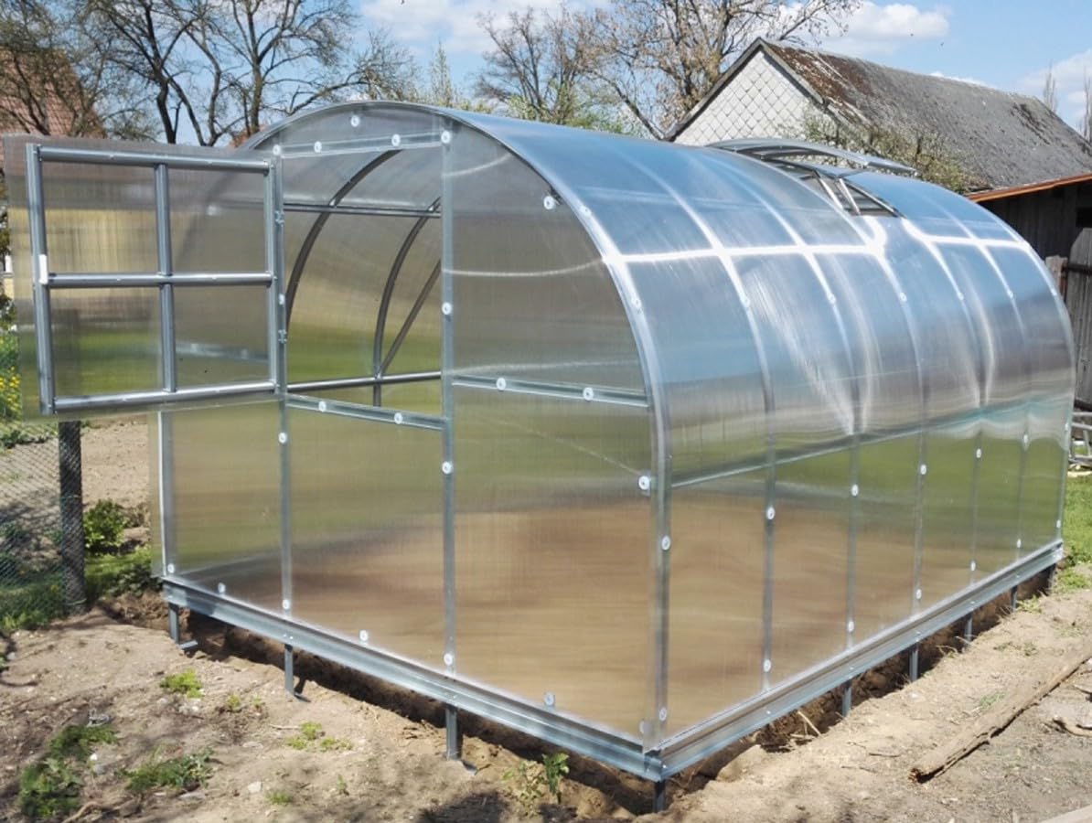 Gewächshaus KLASIKA 12 (3x4m) mit fundamenten und 6mm Polycarbonat