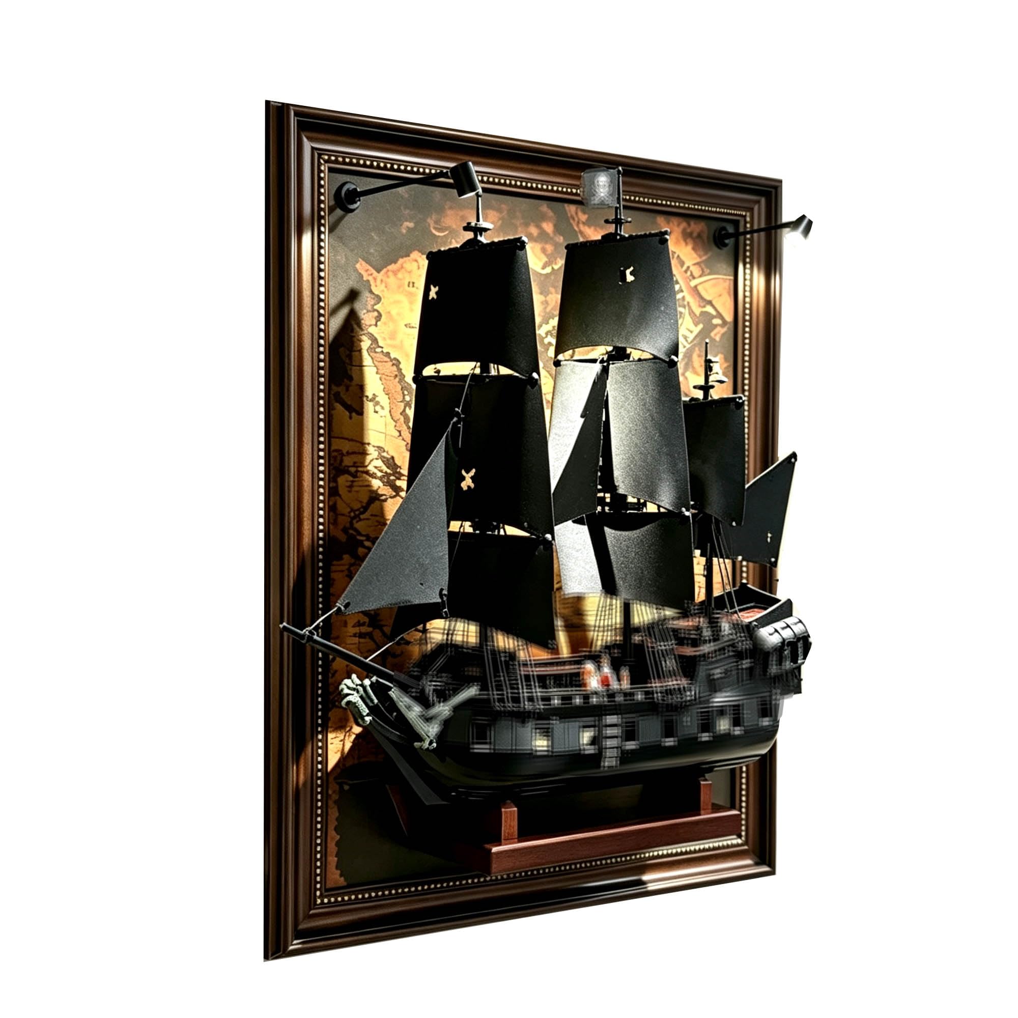 Pannello da parete per Lego 10365 Black Pearl Pirate Ship Set (stile luci)