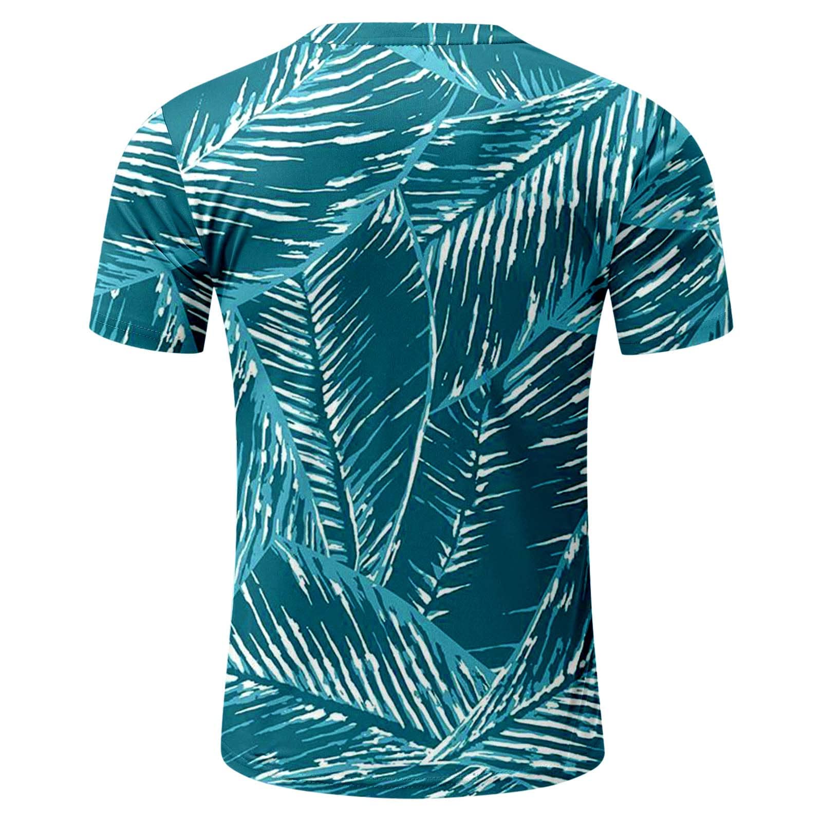 Męski T-shirt z nadrukiem 3D, na lato, grafika, slim fit, casual, bluzka, okrągły dekolt, dla mężczyzn, prezent, niebieski, L