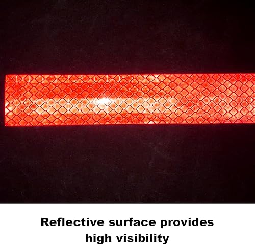 Miniatura 4 de Paquete de 50 tiras reflectantes de grado diamante de alta calidad, color rojo, 1.2 x 6 pulgadas, impermeables, adhesivos para buzones, automóviles,