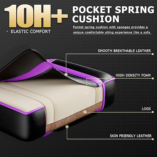 Miniatura 7 de Silla gamer, silla de computadora con reposapiés y soporte lumbar, silla ergonómica de videojuegos con reposacabezas, silla de escritorio de