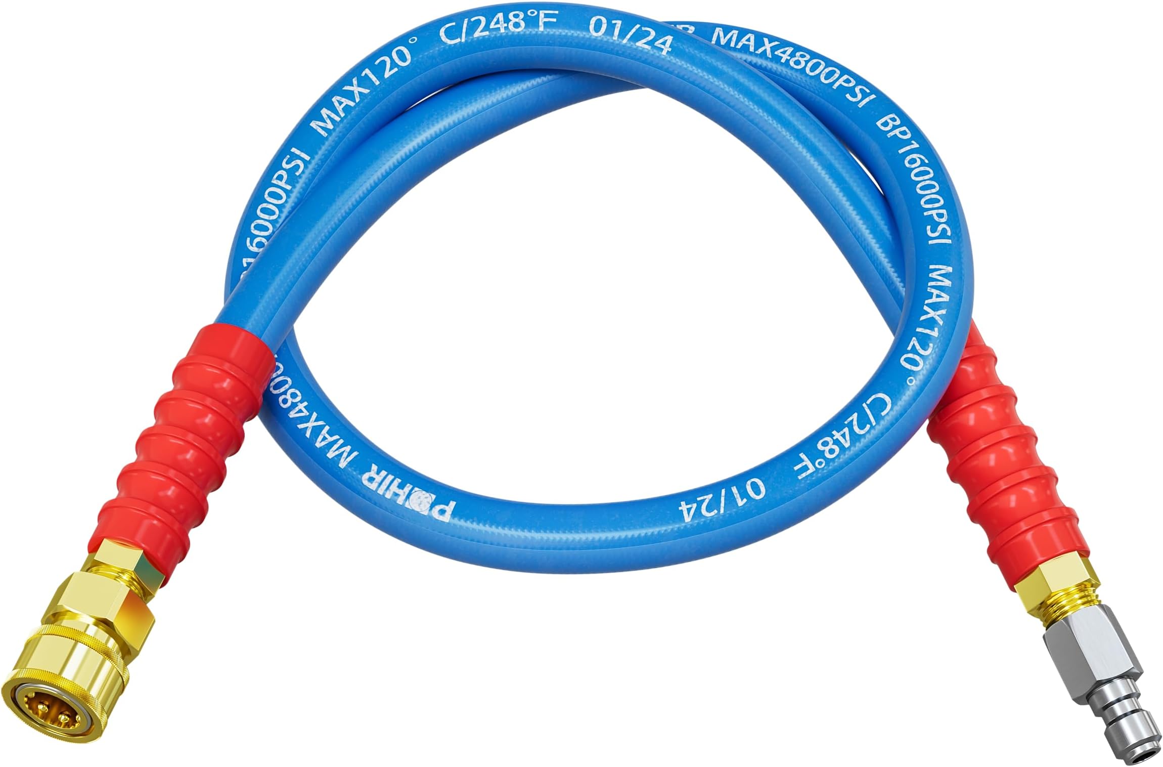 YAMATIC Pressure Washer Whip Hose with Swivel Steel
