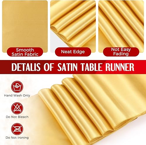 Vista 117 de Tudomro Juego de 16 manteles de plástico desechables y camino de mesa satinado de 54 x 108 pulgadas, manteles de 12 x 108 pulgadas, para Año Nuevo