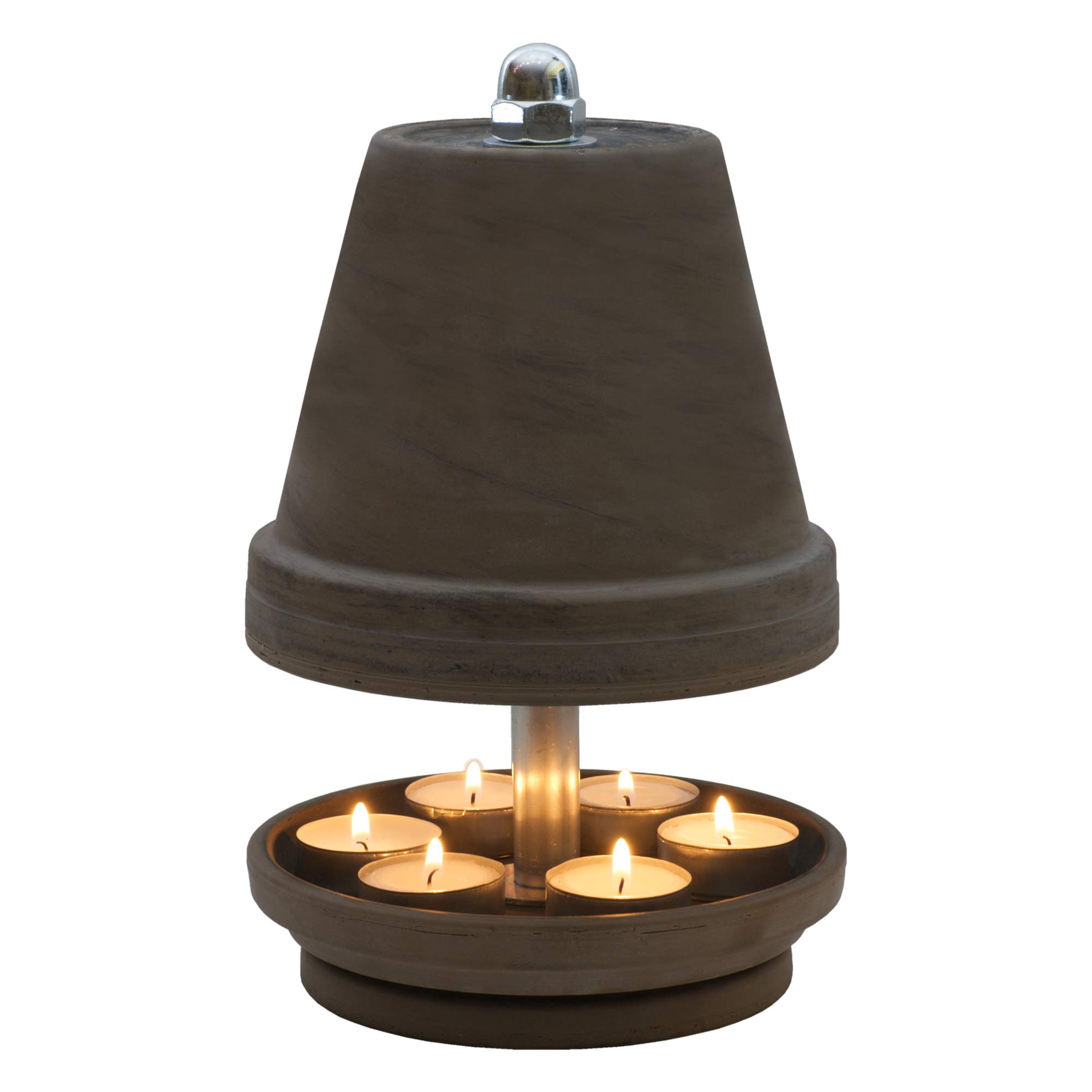 NTS-Serie-Basalt- B-L-16 6 TEELICHTER, Teelichtlampe in Basalt-Grau/Schwarz von Hornet-Products Die Teelichtofen - Manufaktur