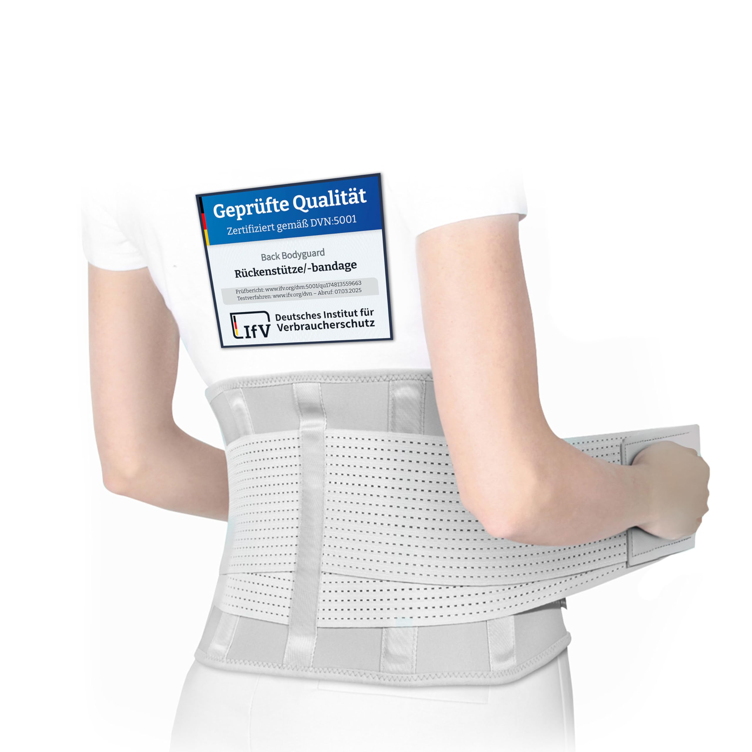 BACK BODYGUARD Rückenstützgürtel - Nierengurt - Orthogürtel - Nierenwärmer Herren und Frauen - Rückengurt - Rückenbandage - Ortho Gürtel Isg - Rückenstütze - Ischias Gürtel (Grau, L)