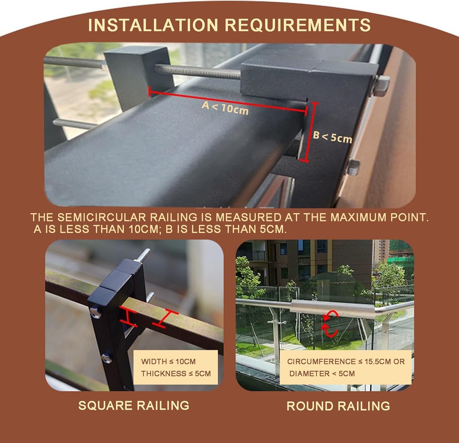 Balcony Bar Table for Railings,Balcony Bar,Balcony Railing Table,Balcony Bar Table,Modern Outdoor Design,Foldable Design,Suitable for Balcony Garden and Other Scenes (Need to Be Installed)(WHI