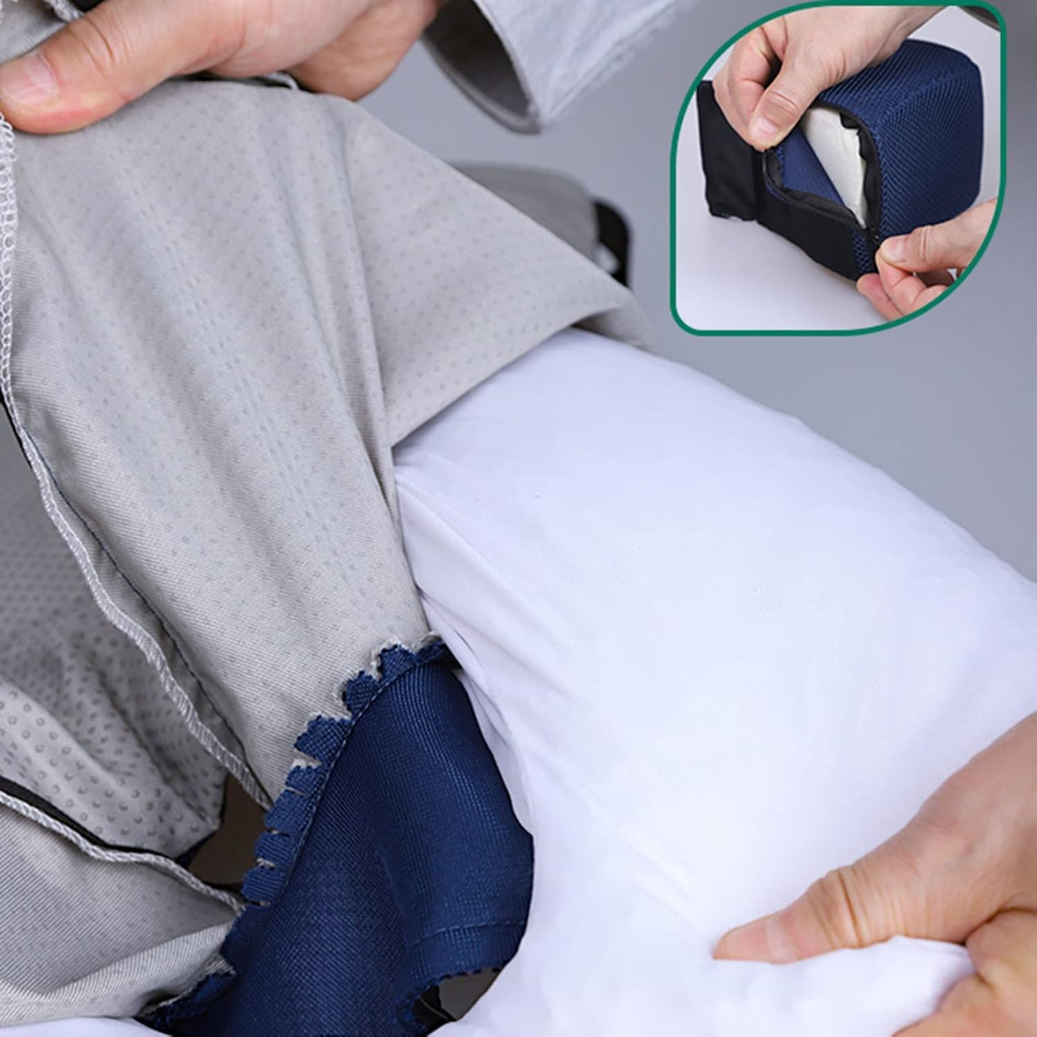 Antypoślizgowa poduszka na wózek inwalidzki z klinem i pasem bezpieczeństwa – ergonomiczna konstrukcja zapewnia komfort, odciążenie i stabilność