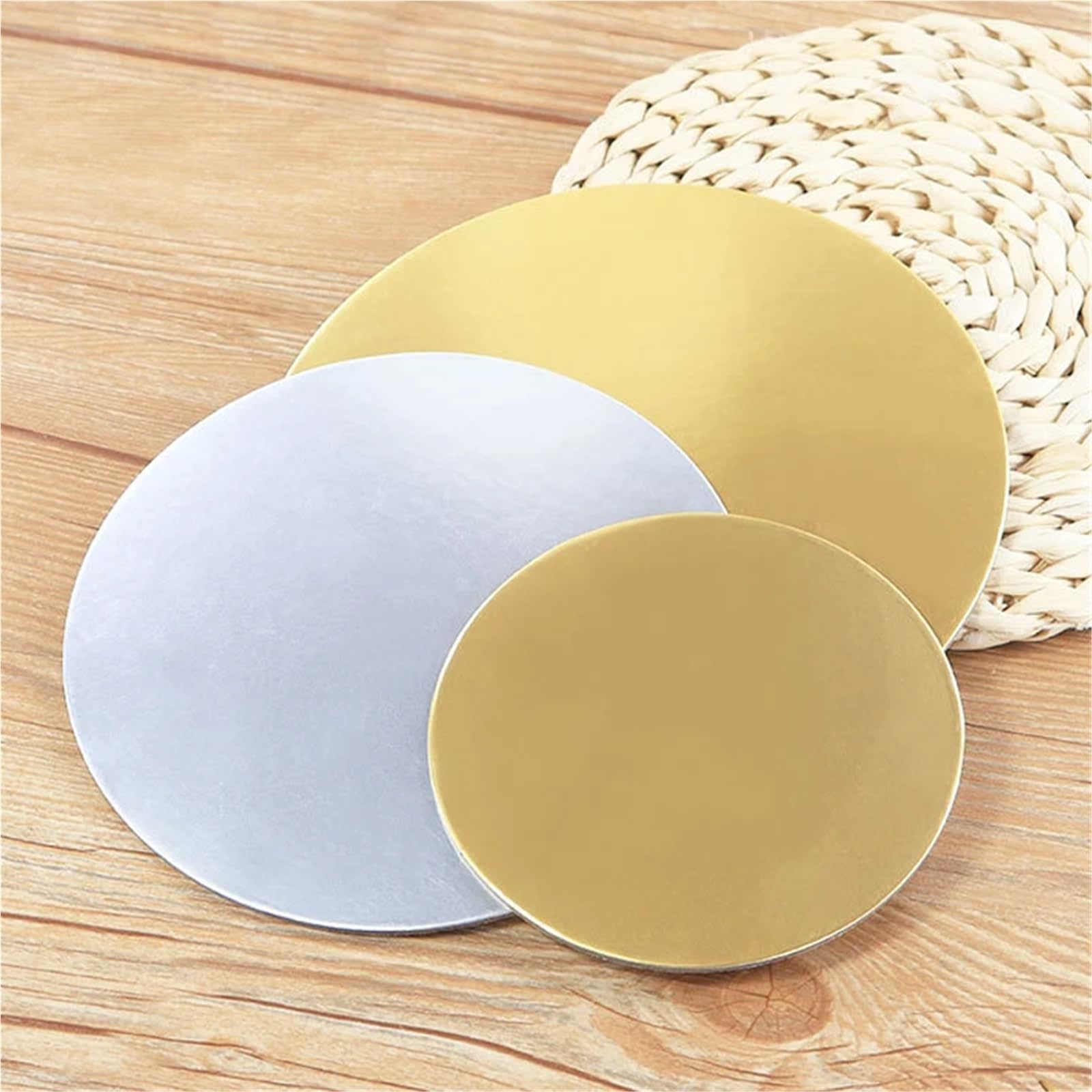 Base para Tartas Diámetro de cartón for Pastel Disponible Base de cartón Circular(Silvery 24cm-10pcs)