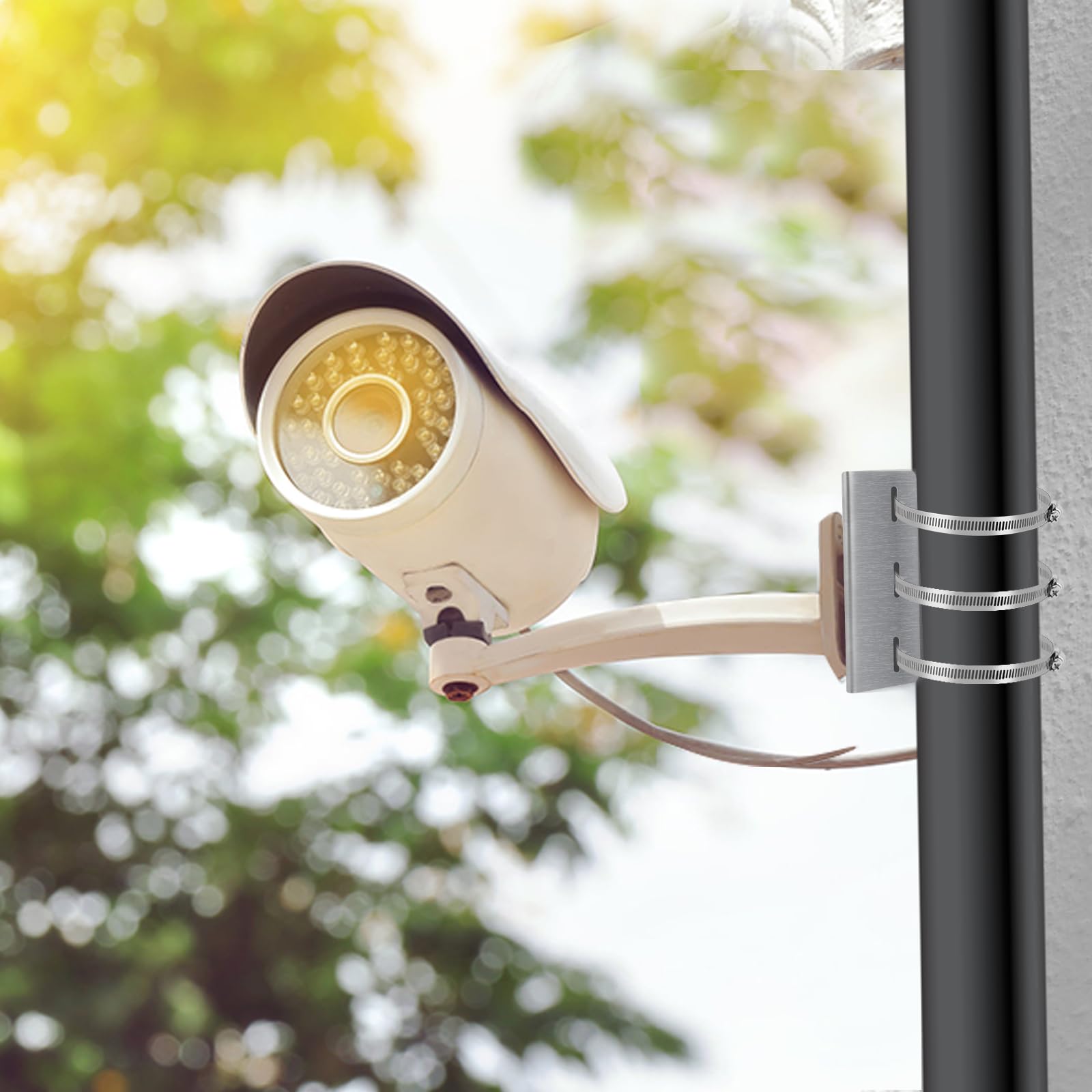 Masthouder, Bewakingscamera, Ring, Camerahouder, Metalen Montage Hoekhouder Met 2 Verstelbare Lussen Verticale Stanghouder Voor Cctv Camera S Zonnecellen 788761764
