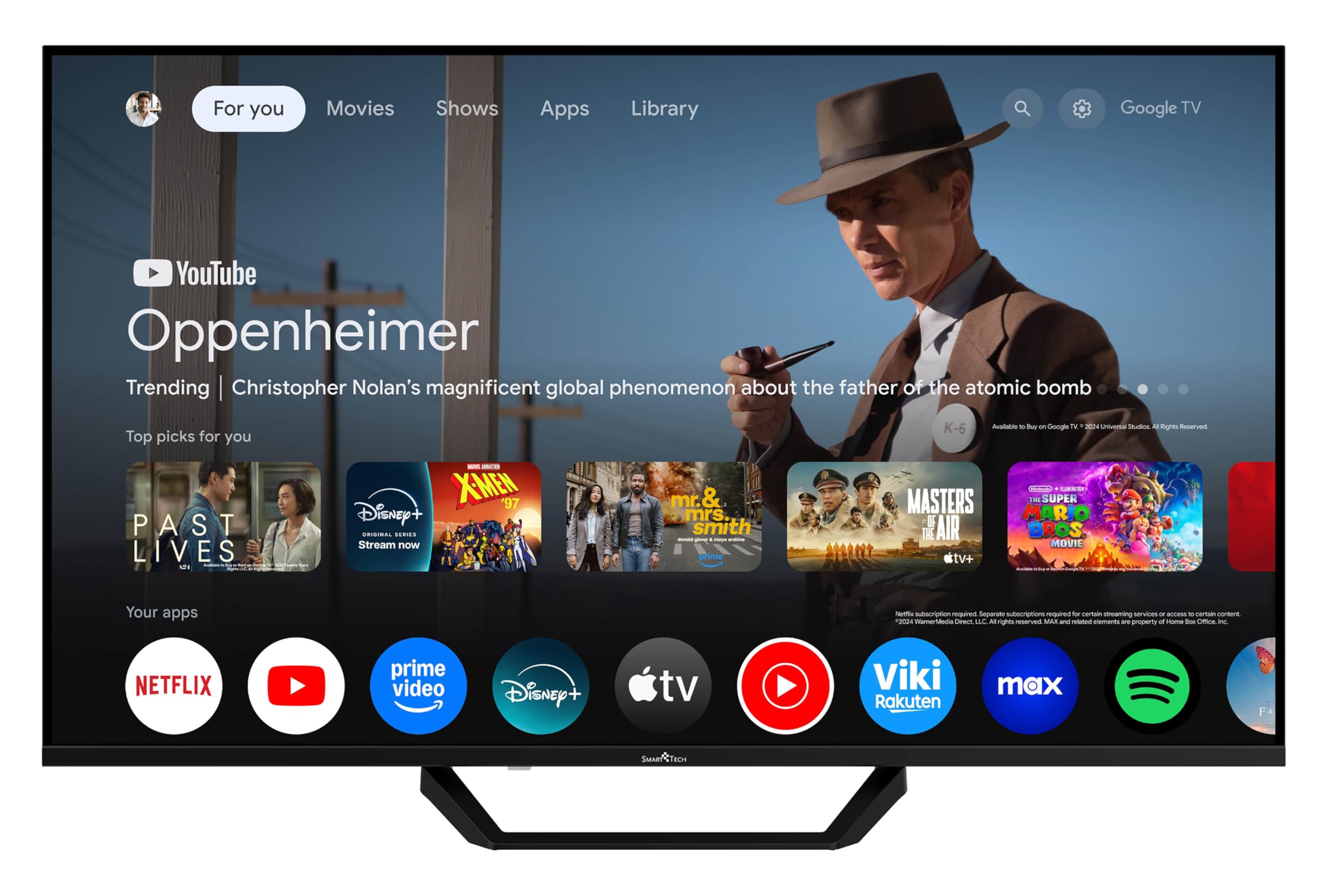Smart Tech QLED 43QG06V2 Téléviseur Google TV HDR avec résolution 4K UHD, Bluetooth et Triple Tuner, Smart TV 43QG06V2 (2026)