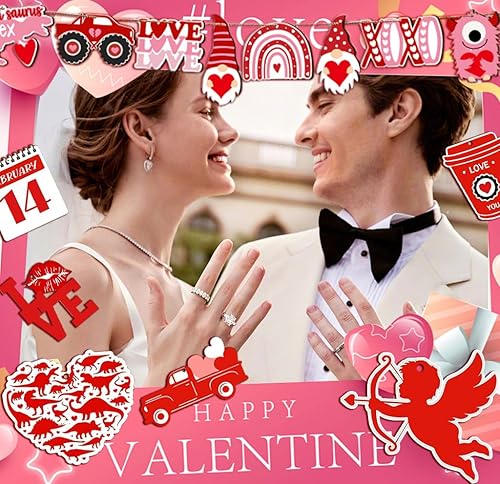 Miniatura 2 de 30 adornos pequeños de madera del día de Vlentine, recortes de gnomo de corazón para el día de San Valentín, adornos para árbol pequeño, bienvenida,