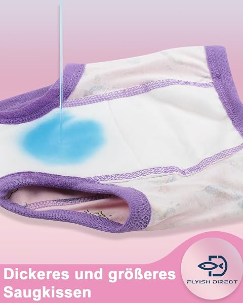 FLYISH DIRECT Töpfchen Trainingshose, Packung mit 10 Töpfchentraining Unterwäsche, 2-9 Jahre Töpfchen-Trainingshosen für Kinder Jungen und Mädchen, 150/8T - 4