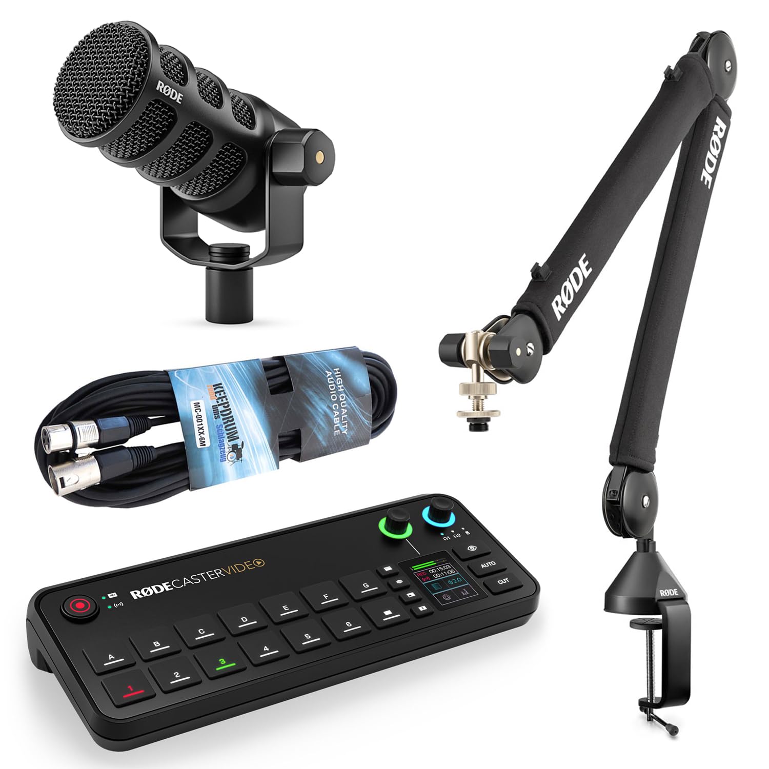 Rode Rodecaster Video Console per produzione audio e video con Podmic USB e PSA-1+
