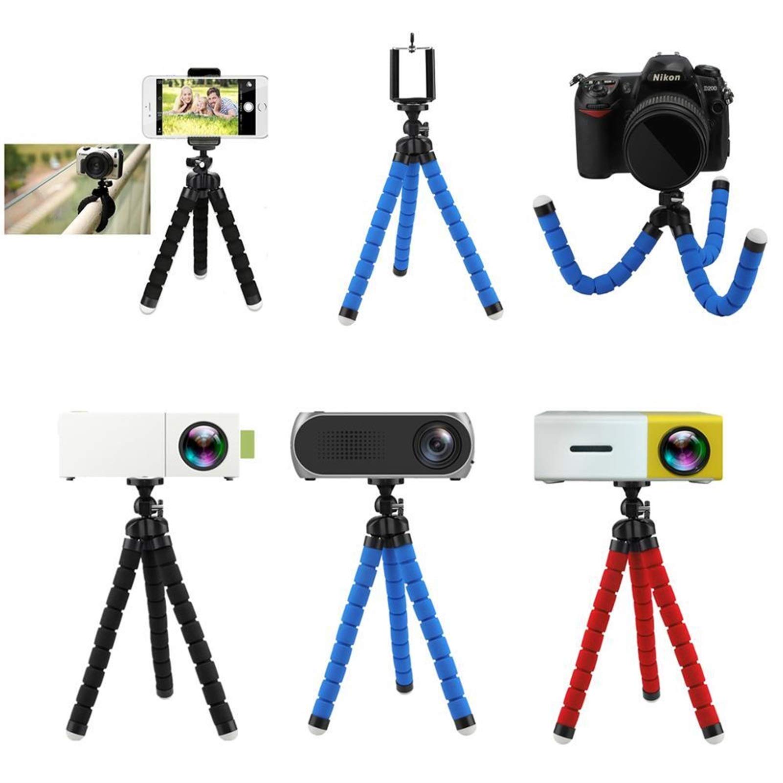 Stand del Proiettore, Supporto Regolabile Stand del proiettore del treppiede della famiglia, Mini Treppiede portatile 6.0mm Compatibile Mini Supporto per telecamera del proiettore del proiettore del p