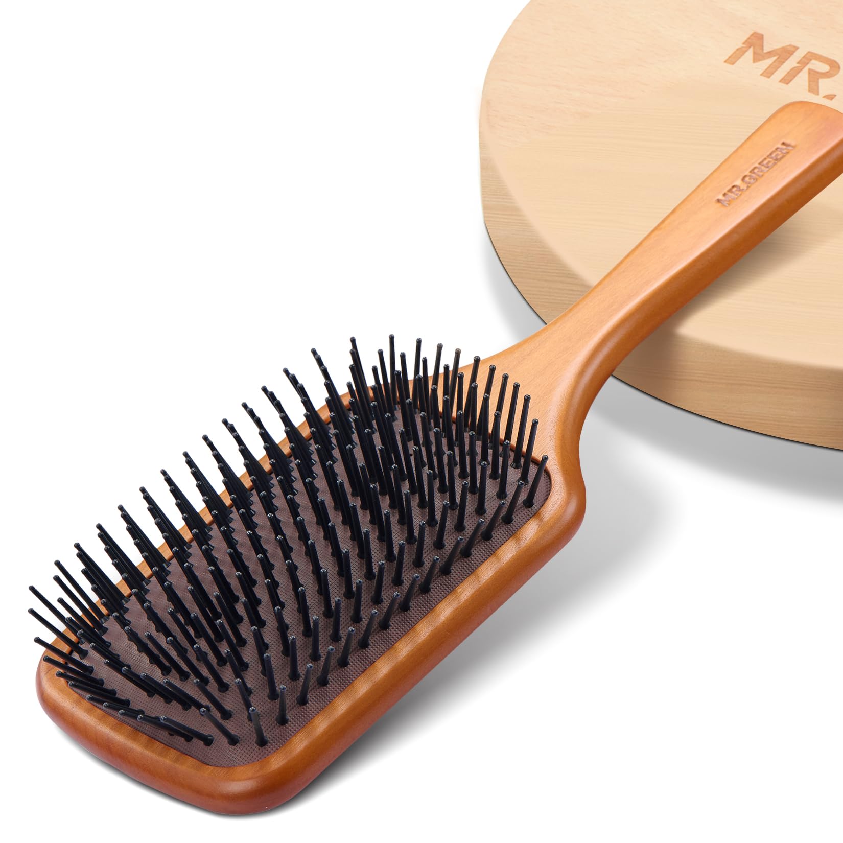 Amazon.com : MR.GREEN Hair Brush Natural Maple Wide Board Massage