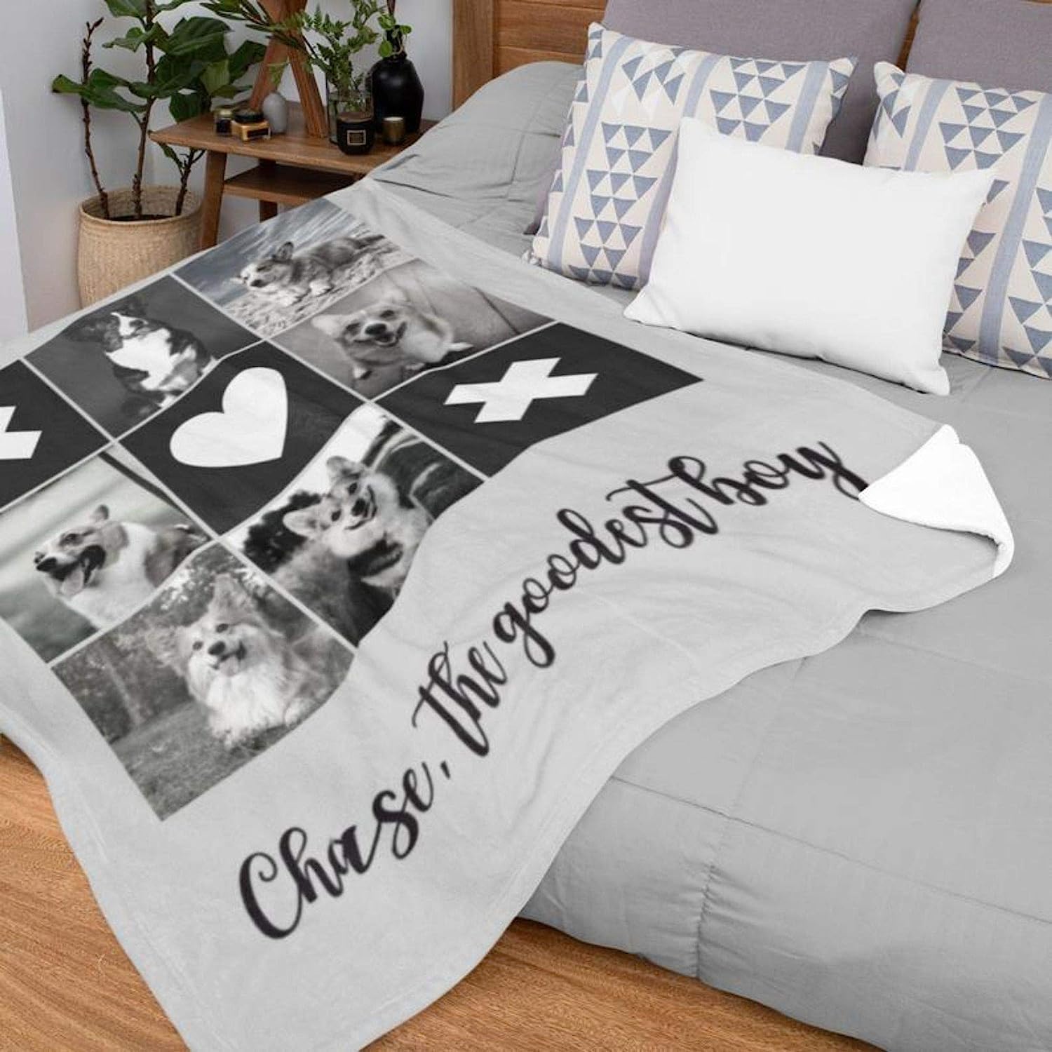 Couverture commémorative personnalisée pour chien avec nom en polaire - Cadeau souvenir pour les amoureux des chats - Couvertures personnalisées avec photos - Cadeau personnalisable pour les amoureux