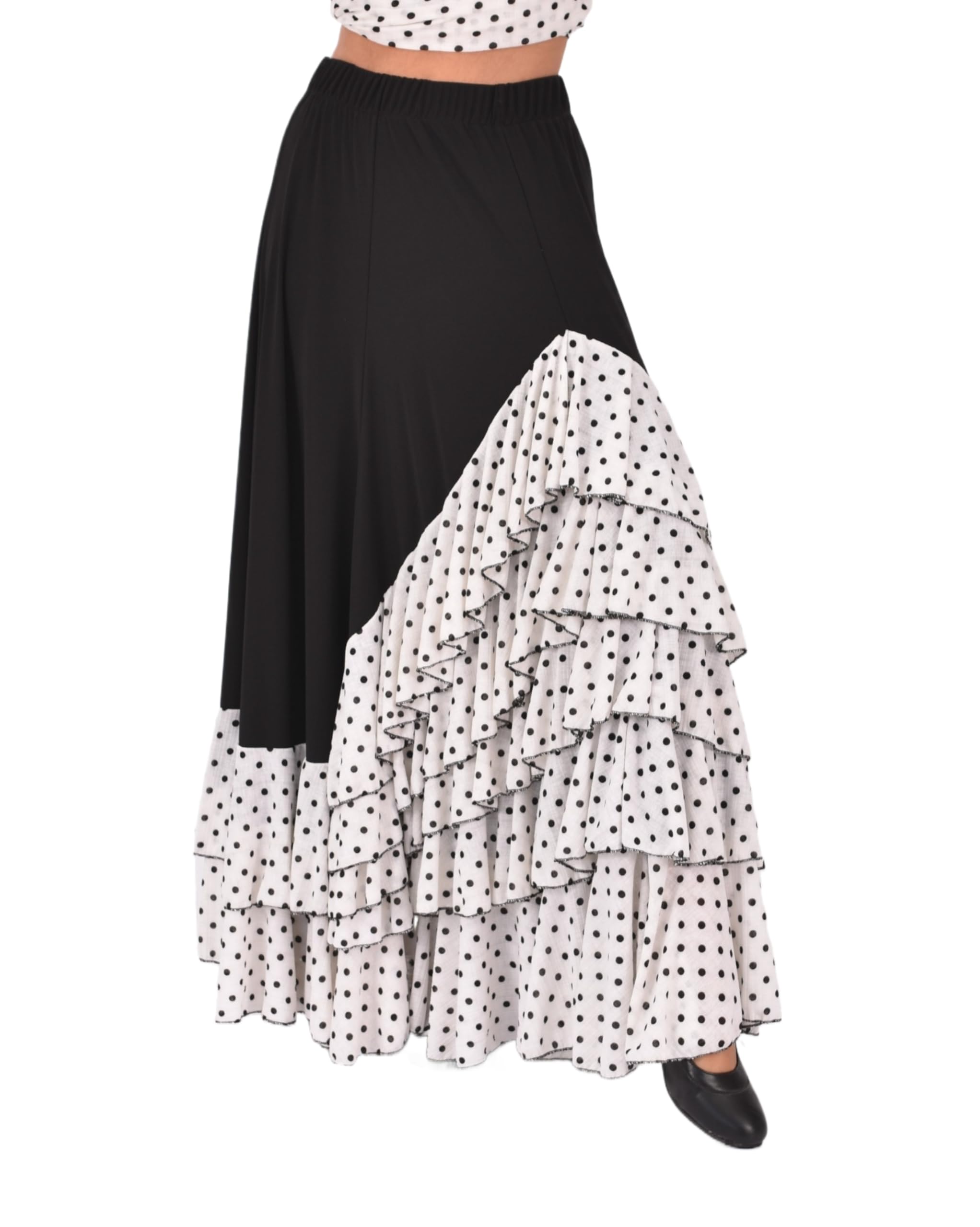 Falda Flamenca Mujer con 5 Volantes – Mucho Vuelo y Caída Espectacular – Ligera, Cómoda y Ideal para Baile, Ensayo o Escenario — view 5