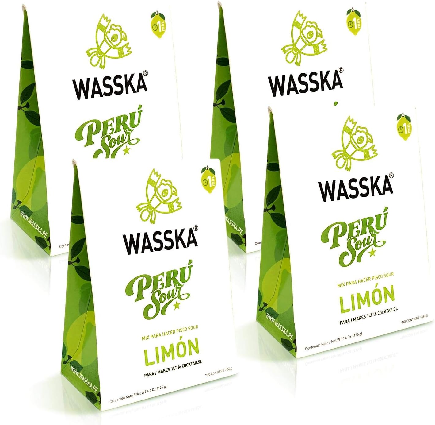 Wasska Peruvian Pisco Sour Limon Cocktail Mix 4 Pack