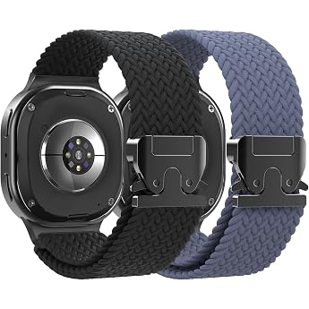 Delidigi Elastic Nylon Braided Bracelet for Samsung Galaxy Watch 8 Strap 40mm 44mm/8 Classic 46mm Sports Band with Parachute Buckle for Men and Women Elastic Nylon Straps