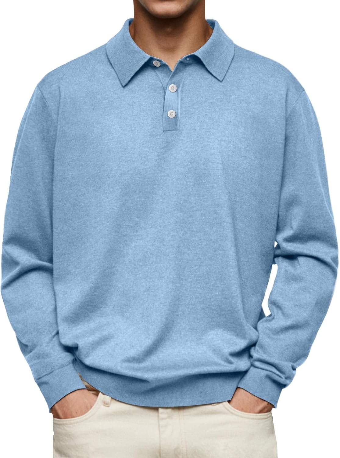 Mens Polo Shirts Long Sleeve Collared Solid Color Golf Shirts 2025 Casual Business Spring Fall Fashion Tops Blouses