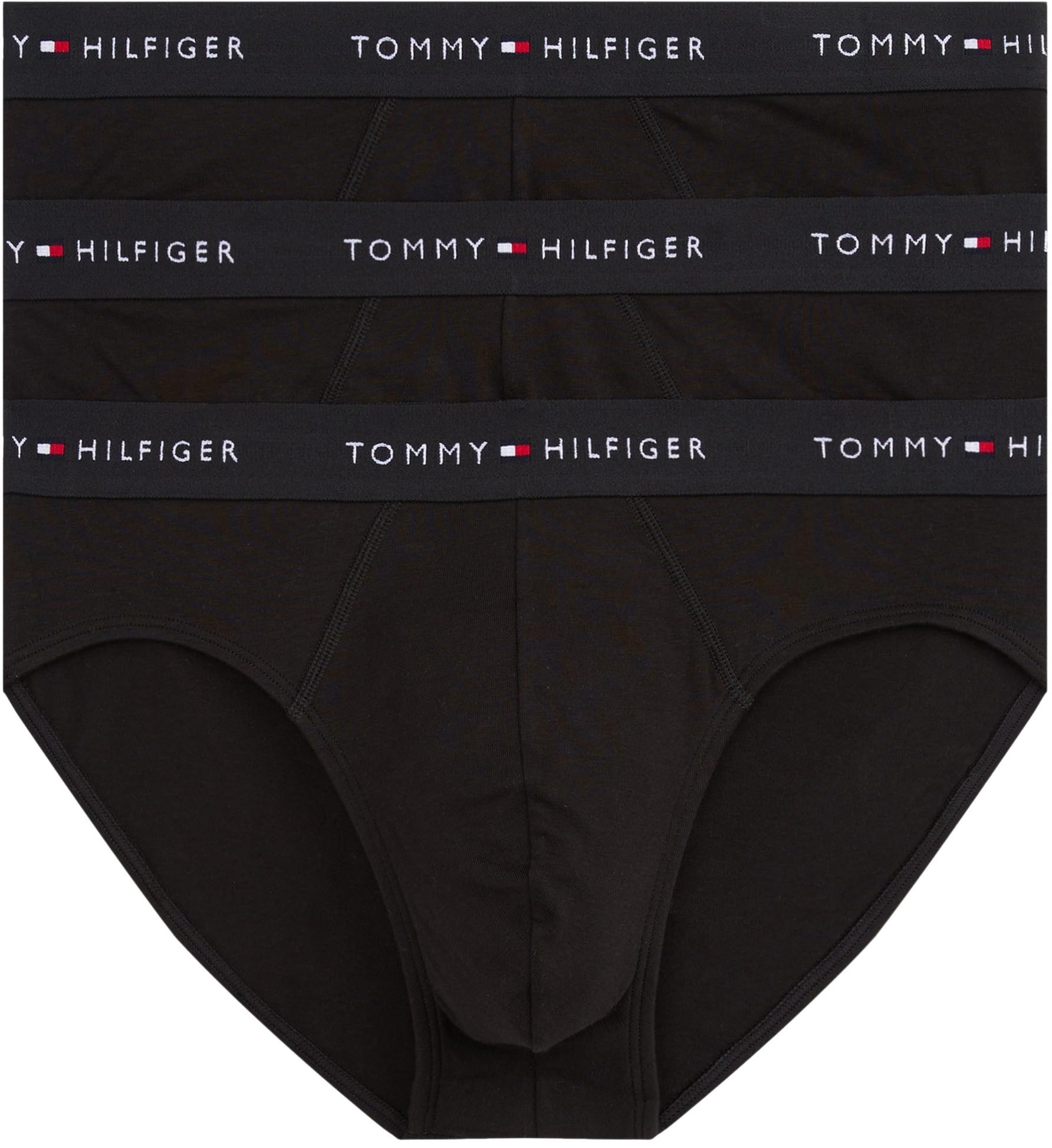 Tommy Hilfiger Herren 3er Pack Unterhosen Hip Briefs mit Logobund