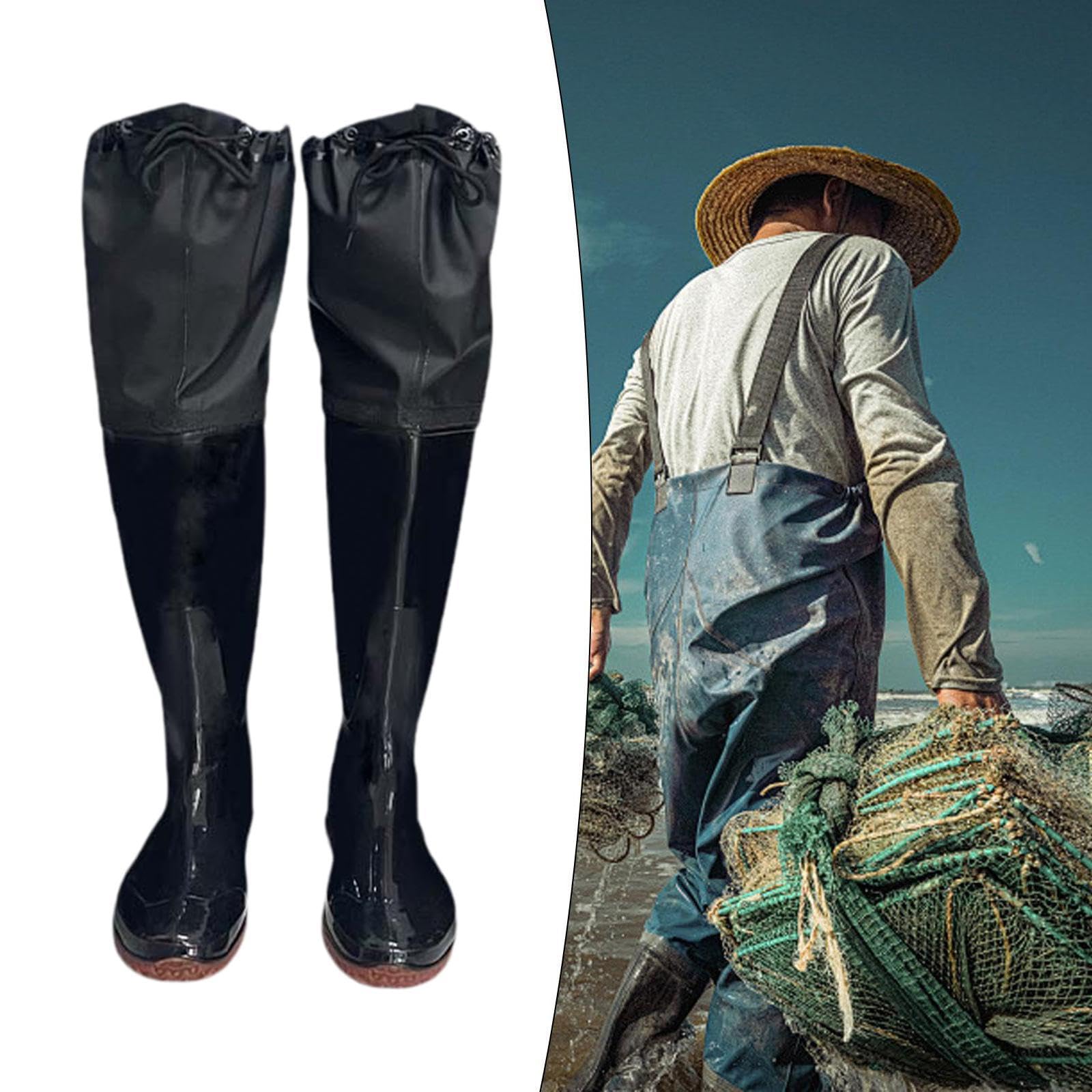 harayaa Cosciali Da Pesca Stivali Da Acqua Pantaloni Da Uomo E Calzature Da Donna Realizzati in PVC Impermeabile con Suola Morbida Antiscivolo Adatti per Amb