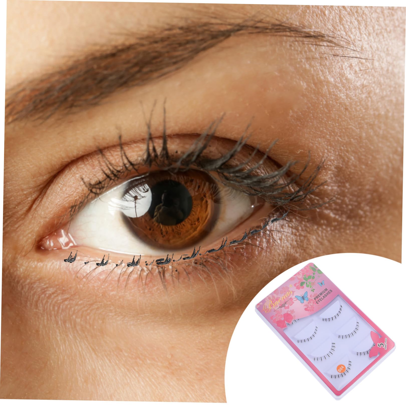FRCOLOR 50 Paar Untere Wimpern Unterer Wimpernstreifen Russische Naturwimpern Natürliche Wimpern Falsche Wimpern Unteren Wimpernstreifen Transparenter Stiel Lower Ballaststoff