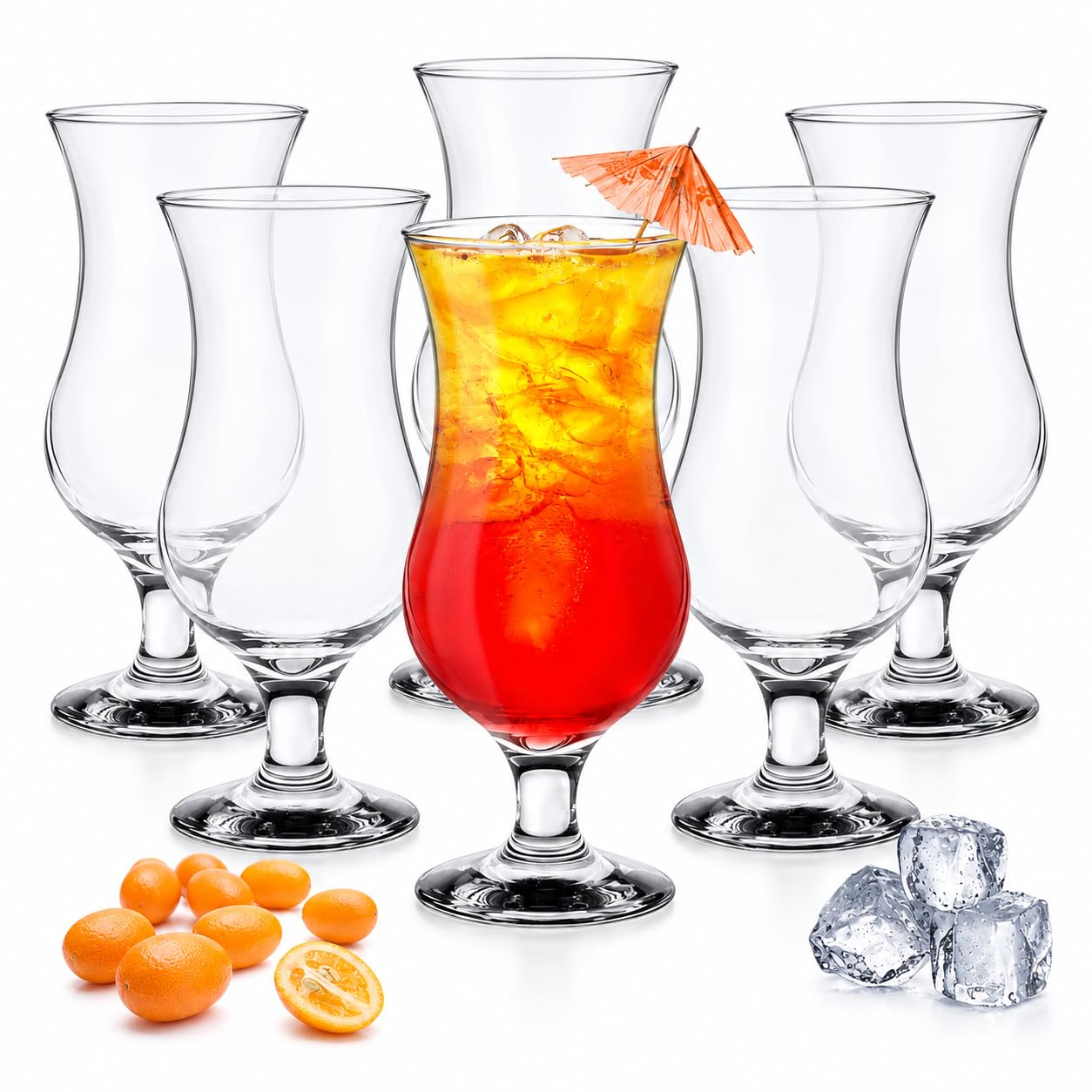 Sendez 6 Stück Cocktailgläser 480ml Longdrinkgläser Trinkglas Trinkgläser Cocktailglas Küche, Haushalt & Wohnen