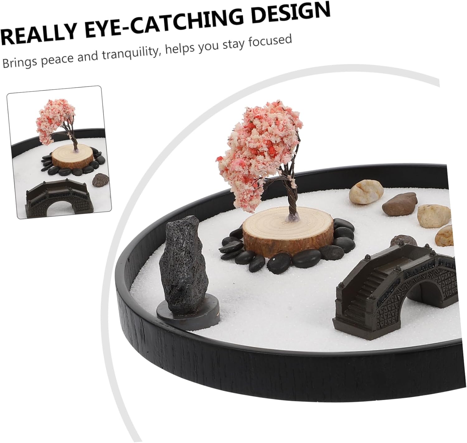 Gogogmee 1set Decorative Sand Table -Landscape Ornament for Home Office Zen Garden Style Accessory for Indoor and Outdoor Relaxation for Relief and Calmness