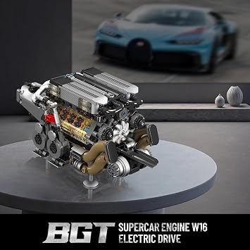 Mould King 10131 W16 Engine Building Blocks Sets, V8 Engine Model kit that Run, Build Your Own STEM Model Engine, 16-Cylinder Car Engine Building Engineering Toys(952+PCS)