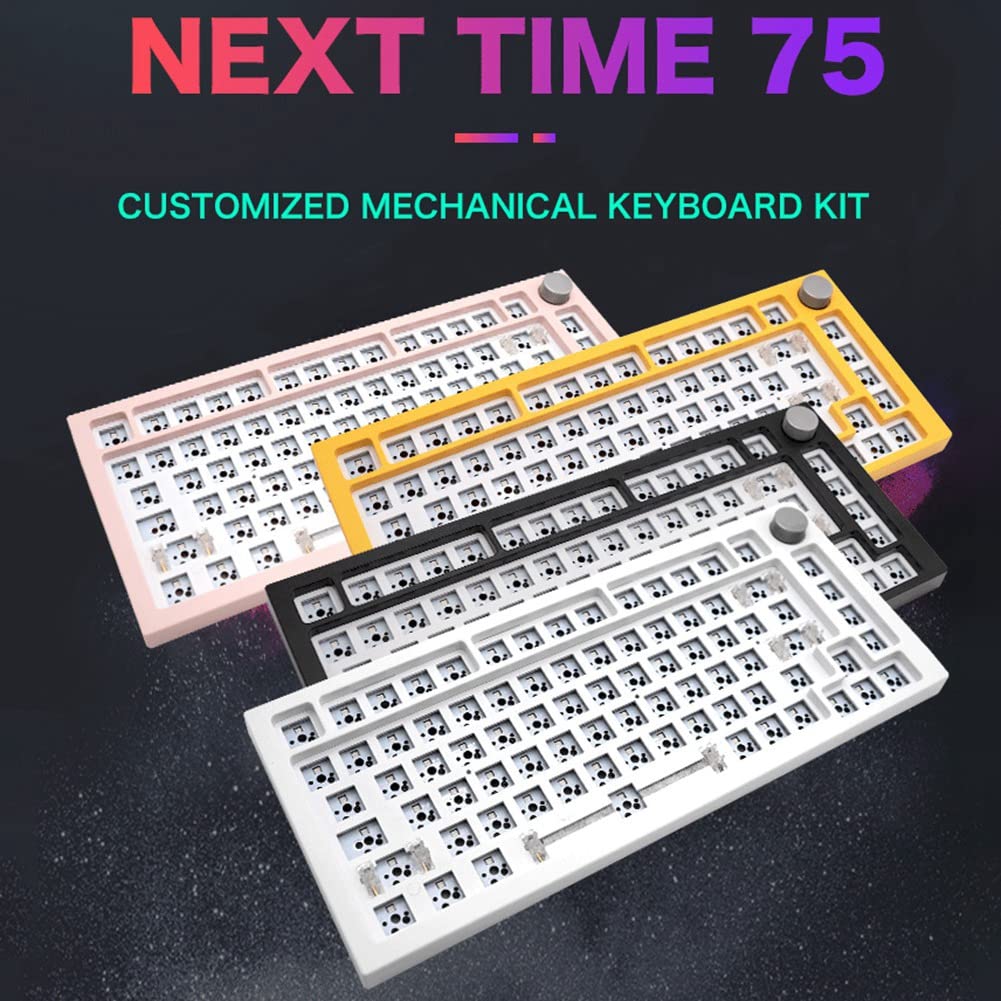 Kit de clavier mécanique à joint 75 % PCB Hot Swappable Switch Effets d'éclairage RVB Commutateur LED filaire/Bluetooth Double mode, D