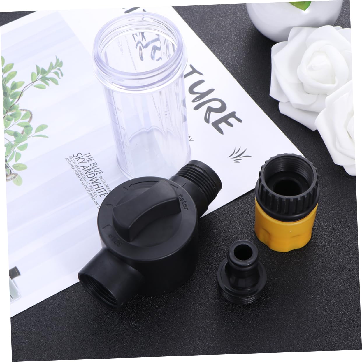 Set di 6 pezzi per lavaggio auto ad alta pressione – Kit di pulizia Clete con dispenser di sapone, accessori idropulitrice, pneumatici per la cura del veicolo per una pulizia efficiente dell'auto