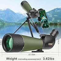 Vista 2 de Gosky Flagship DiamondEdge 20-60x80 Alcance de detección con trípode, bolsa de transporte y soporte rápido para teléfono - Alcance de observación