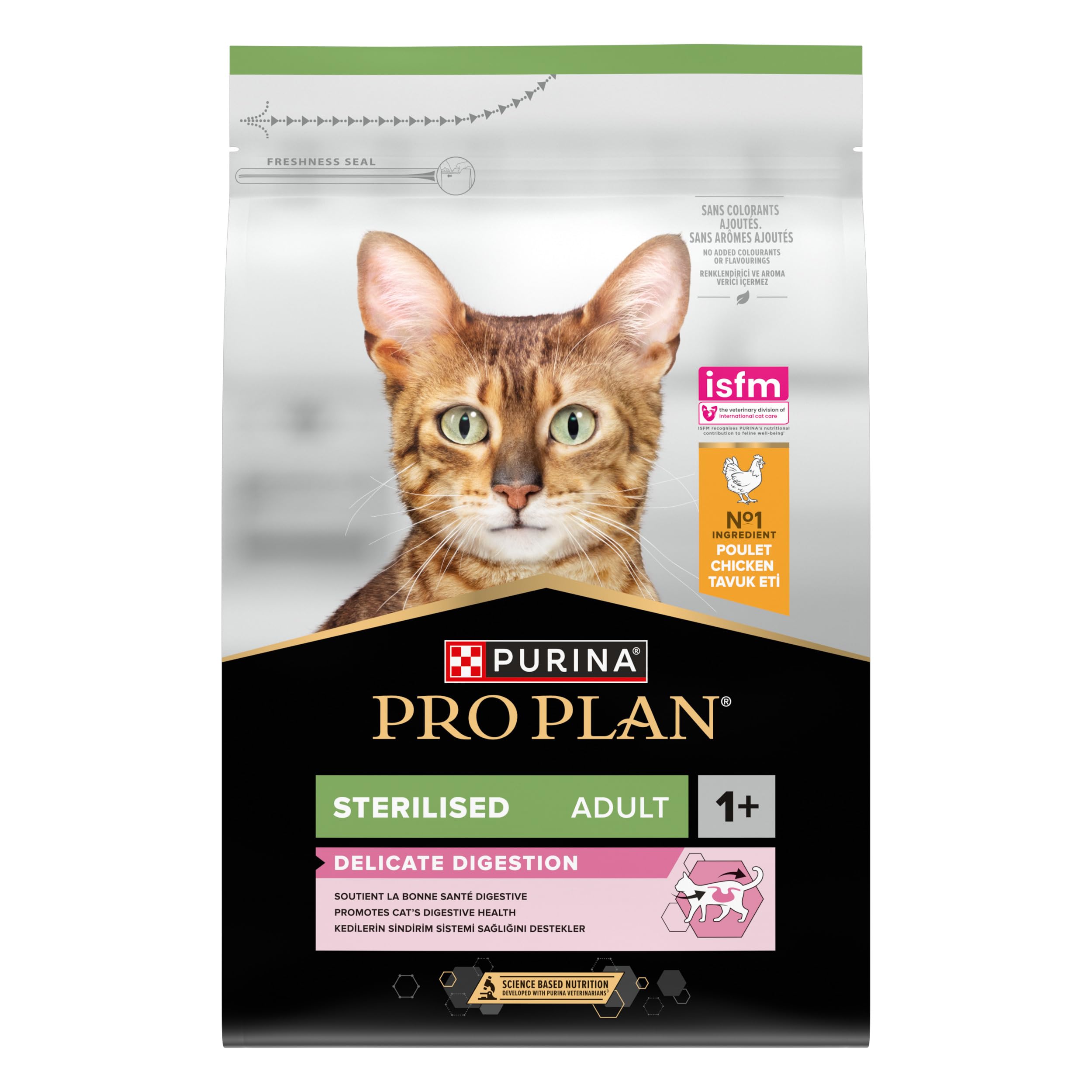 Purina Pro Plan Sterilised Adult 1+ Delicate Digestion, karma dla kotów sucha, bogata w kurczaki, 4 sztuki w opakowaniu (4 x 3 kg)