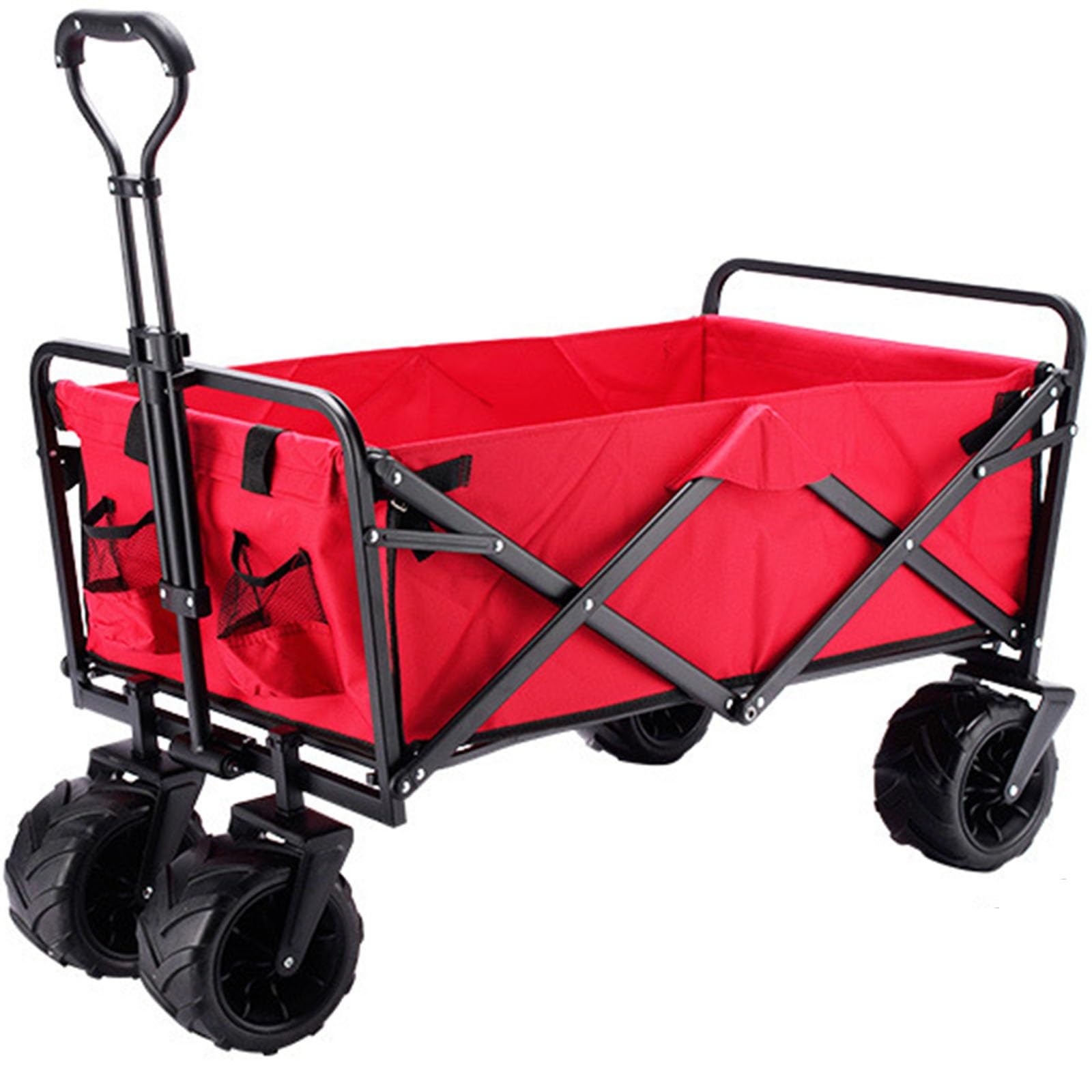Carrello da Giardino carretto Trasporto Portata 100 kg Giardino con telone Rimovibile Pneumatici per Attrezzature Mano Versatile Adatto per la Spesa all'aperto Viaggi Campeggio(B)