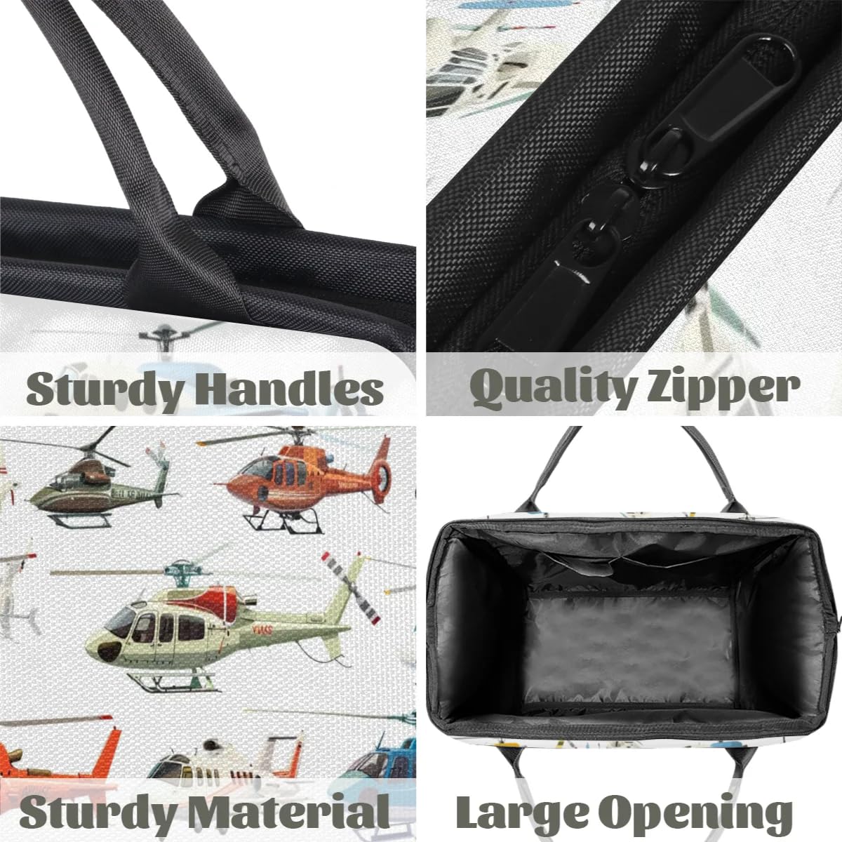 Reisetasche mit Flugzeug-Hubschrauber, für Damen, Herren, Kinder, Jungen, Mädchen, Wochenende, Übernachtung, 24 l, für Sport, Fitnessstudio, Yoga, farbe, Big, Taschen-Organizer