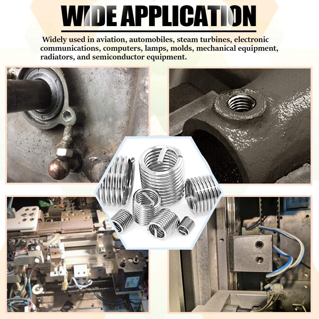 Tyenaza 50 Pezzi Inserto Filettato a Vite, M6 x 1.0 x 3D Inserto Helicoil, Kit di Inserti di Riparazione Metrico Filettato Tipo Elicoil in Acciaio Inox SS304, per Automotive, Turbine a Vapore