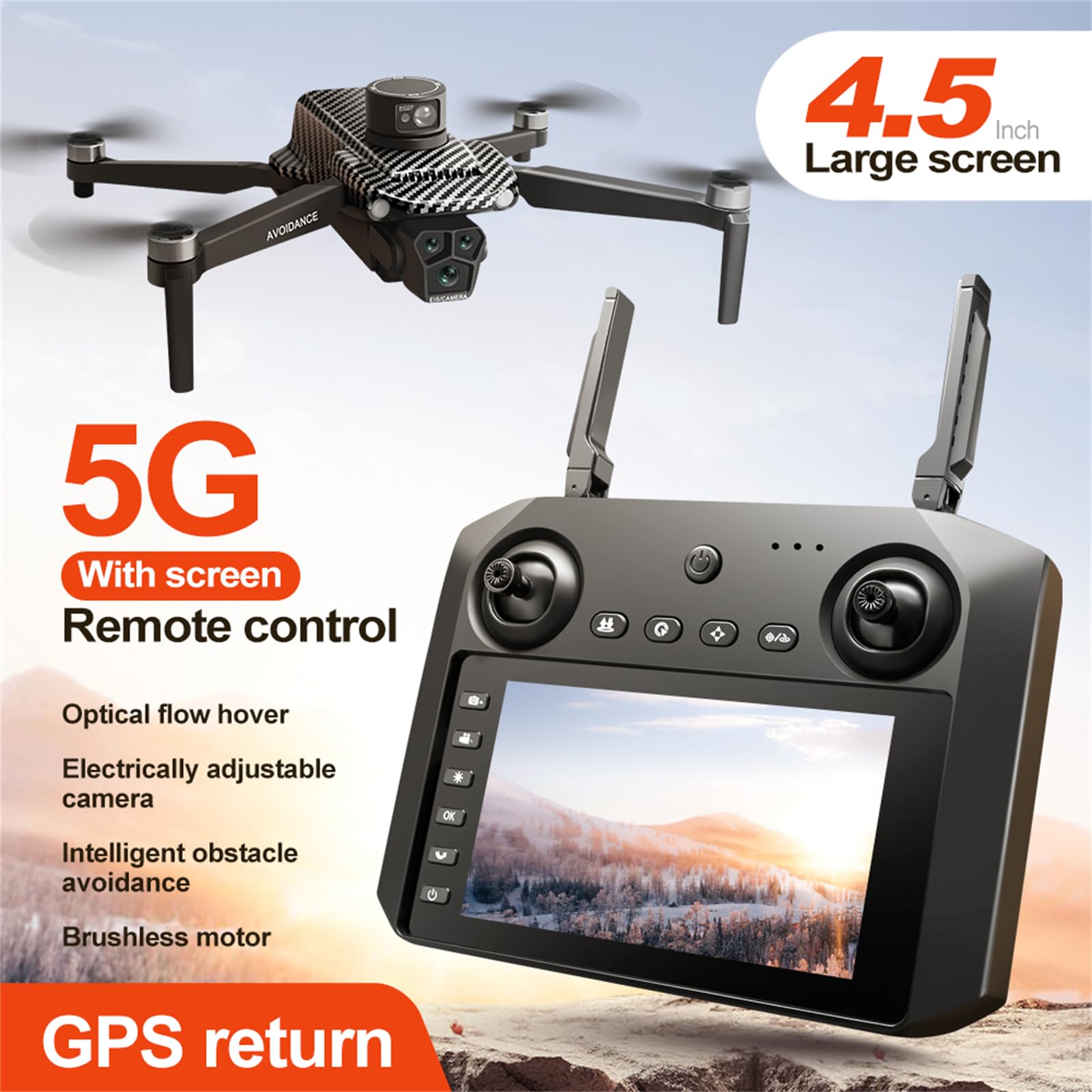 Dron sin escobillas u99max Pantalla 4,5 Pulgadas