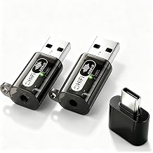 USB to 3.5mm Audio Adapter, USB A Sound Card with USB C OTG Adapter, External Stereo Headset Converter for PC Laptop Mac Switch PS5 PS4 2 Pack + OTG Adapter