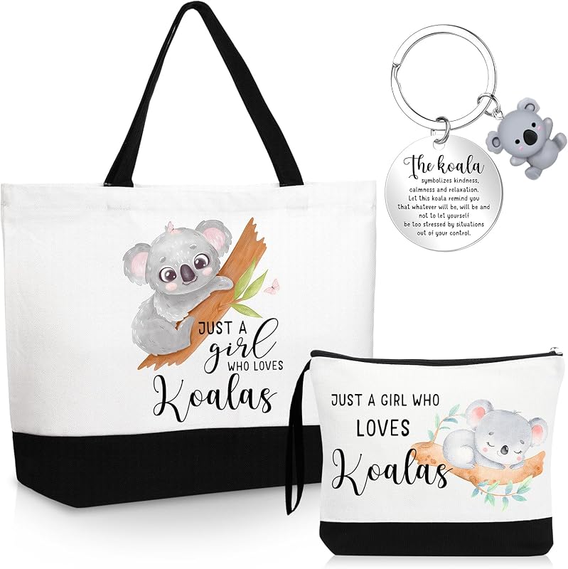 Dansydaisy conjunto com 3 peças de bolsas e chaveiro com estampa de coala