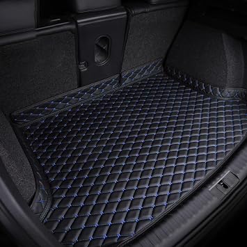 Car Boot Liner for VW Tiguan R-Line ab 2024 2025 2026, Waterproof Anti-Scratch Non-slip Protect Cover All-Weather Pad Cargo Tray Liners,B/Black Blue