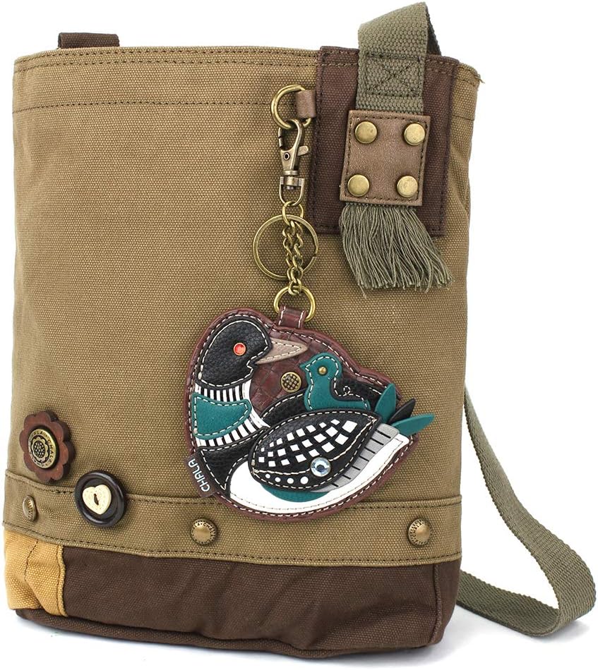 CHALA Women Handbag Patch Crossbody - Loon Bird - Olive