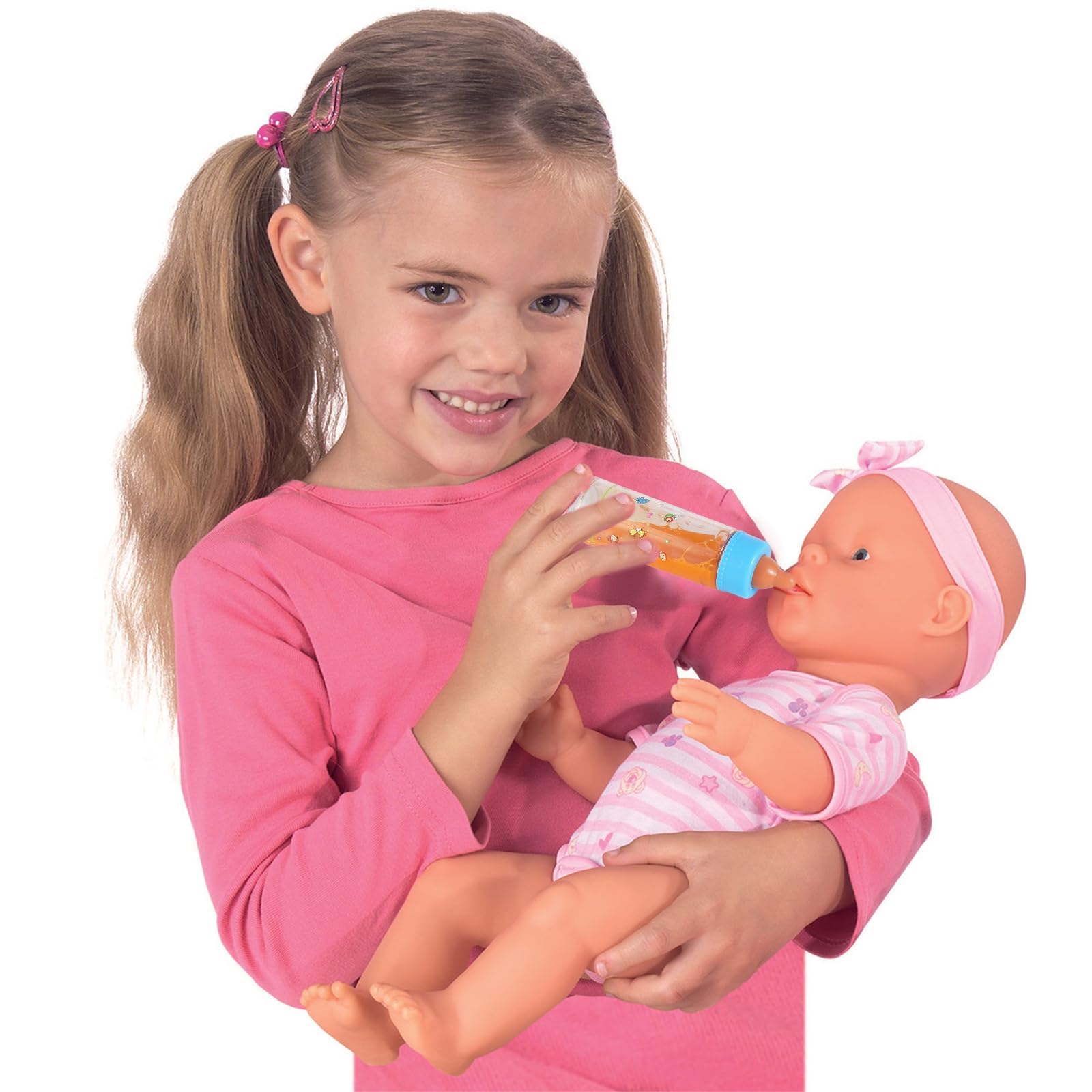 SCOM Accesorios de Biberón para Muñeca Bebé - 6 Piezas Juguetes de Biberón, Leche y Jugo que Desaparecen Mágicamente, Conjunto de Juego de Simulación con Chupetes Regalo para Niños Morado